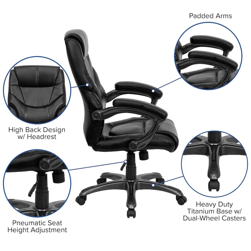 High Back LeatherSoft Overstuffed Executive Swivel Ergonomic Office Chair