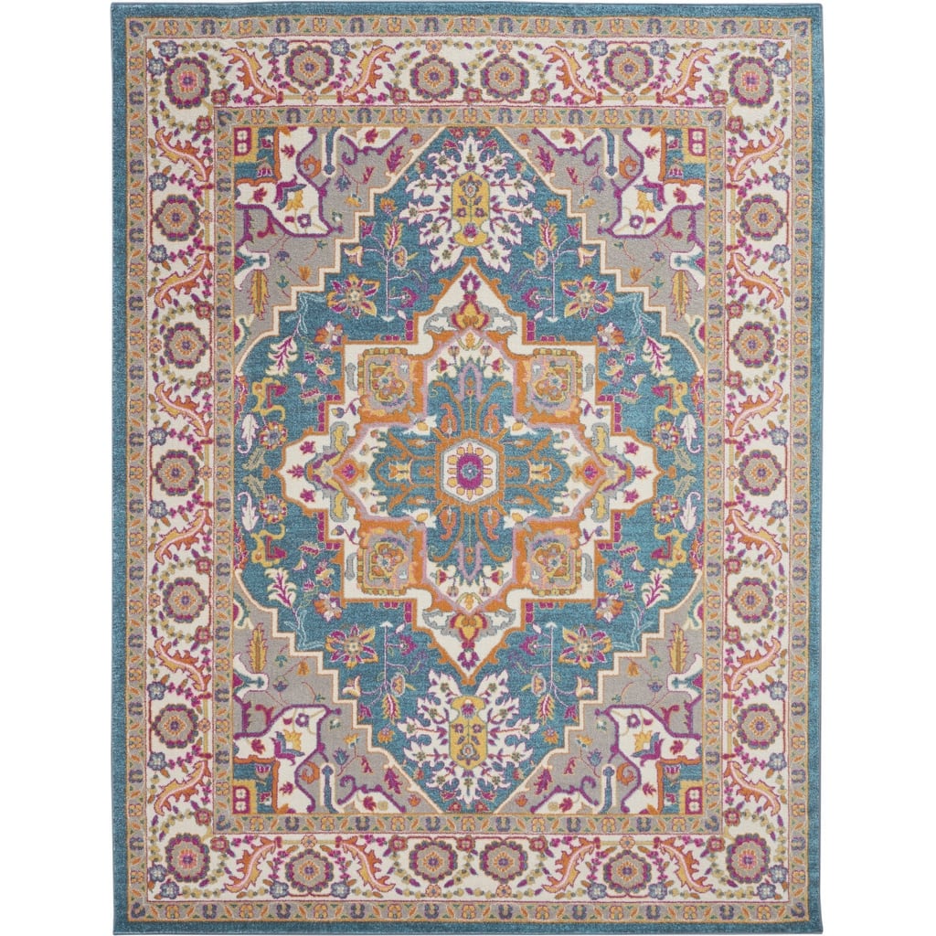 Rano Power Loomed Floral Area Rug By HomeRoots - 9' x 12'