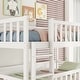 preview thumbnail 32 of 30, Triple Rubber Wood Detachable Bunk Bed with Ladders and Guardrails,Twin Size