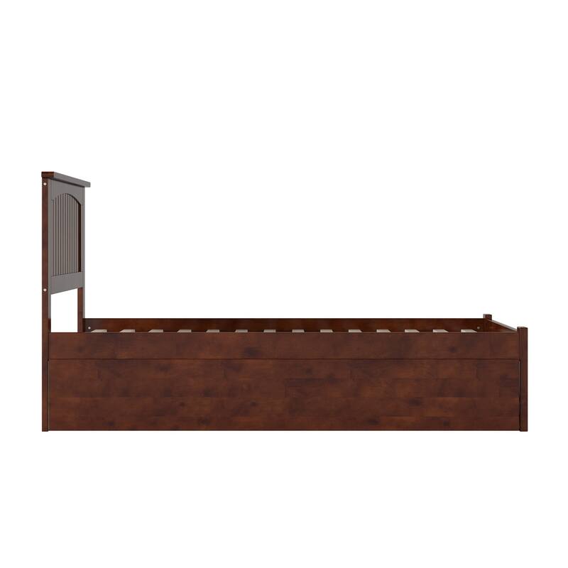 AFI Nantucket Twin Size Platform Bed with Footboard and Twin Trundle in White