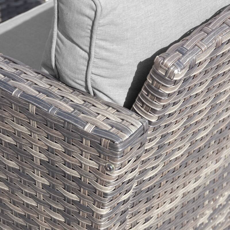 OVIOS 3-piece Patio Wicker Swivel Rocking Chairs Set