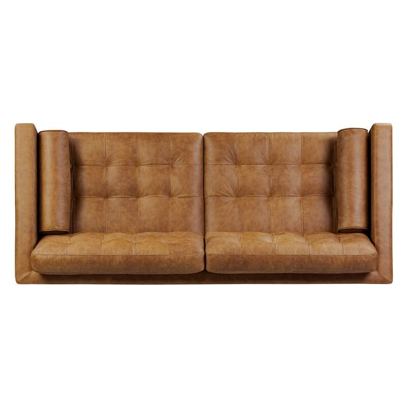 Poly & Bark York 89" Full-Grain Genuine Leather Sofa