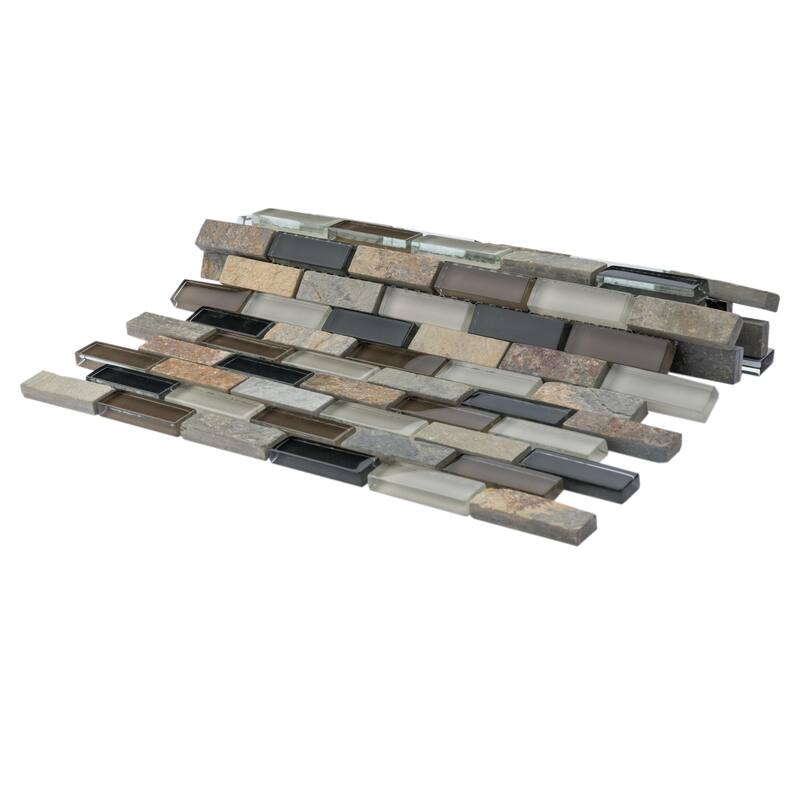 Merola Tile Tessera Subway Stonehenge 10-3/4" x 11-3/4" Glass Wall Tile