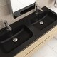 preview thumbnail 51 of 66, Wall-Mounted Bathroom Vanity in Evita Oak with Integrated Black Sink