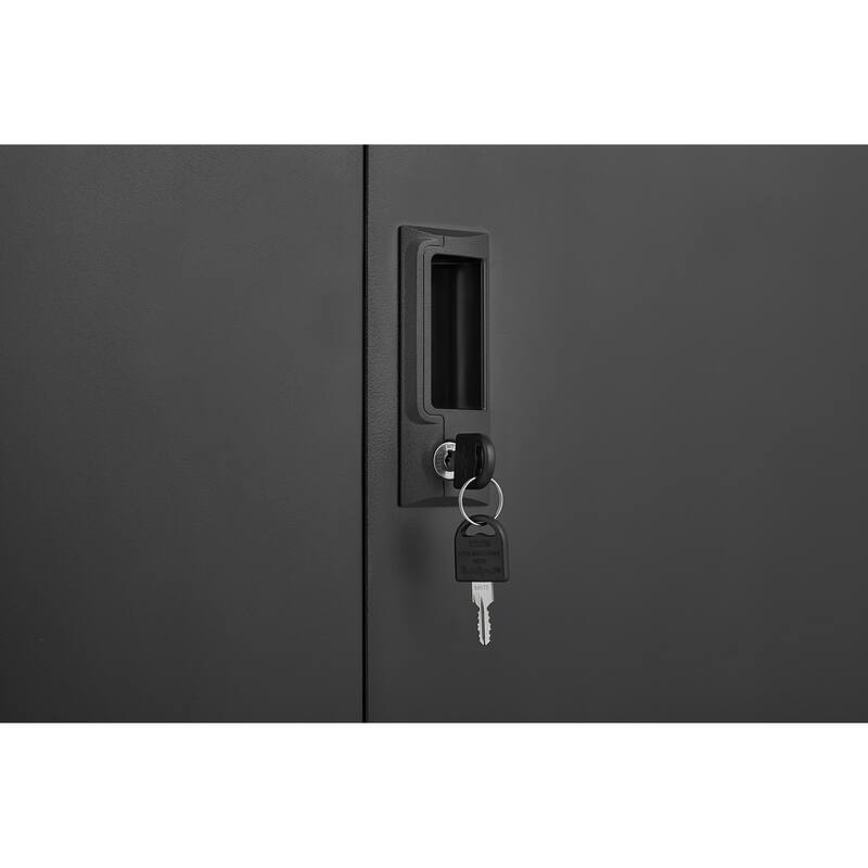 35.4" Modern Metal Armoire with Adjustable Shelves, Hanging Rod and Lock for Bedroom