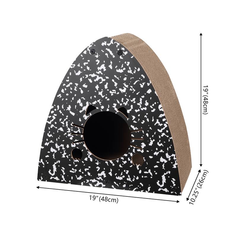 Koko 19" Cardboard Triangle Cat Cave Scratcher with Catnip