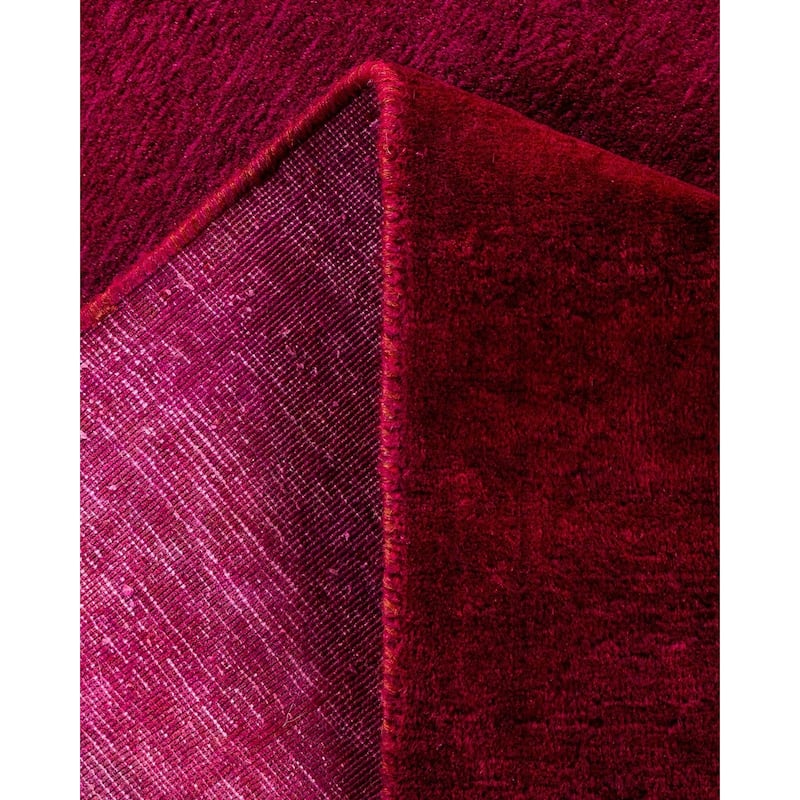 Overton Hand Knotted Wool Vintage Inspired Modern Contemporary Overdyed Pink Runner Rug - 2' 7" x 17' 7"