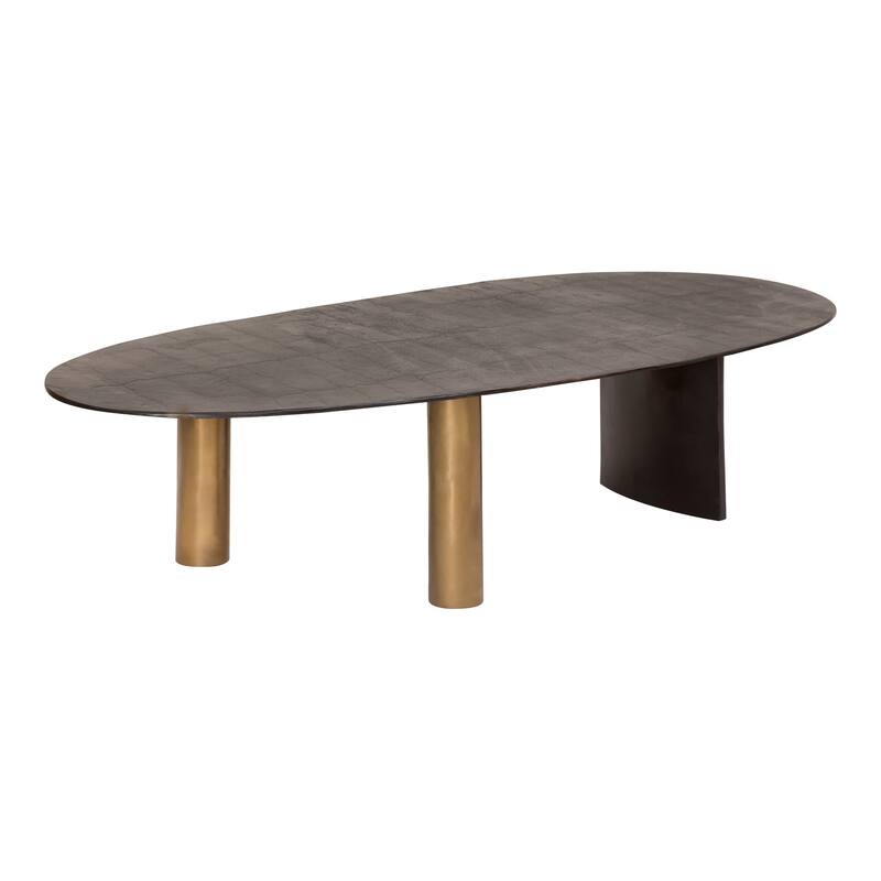 NADAAL STUDIOS Vynessa Coffee Table, Solid Aluminum Construction, Organic Oval Shape, Black