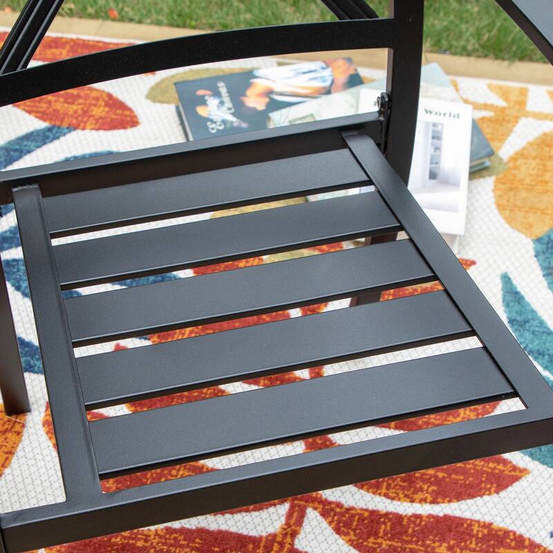 Patio E-coated Weather-resistant Stackable Dining Armchairs (Set of 2)