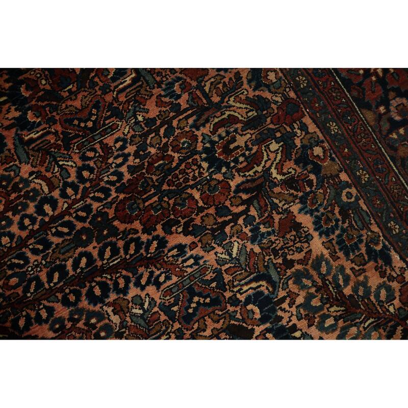 Hand Knotted Oriental 100% Wool Carpet Traditional Floral Oranges & Rust Lilian Area Rug - 11' 3'' X 8' 5''