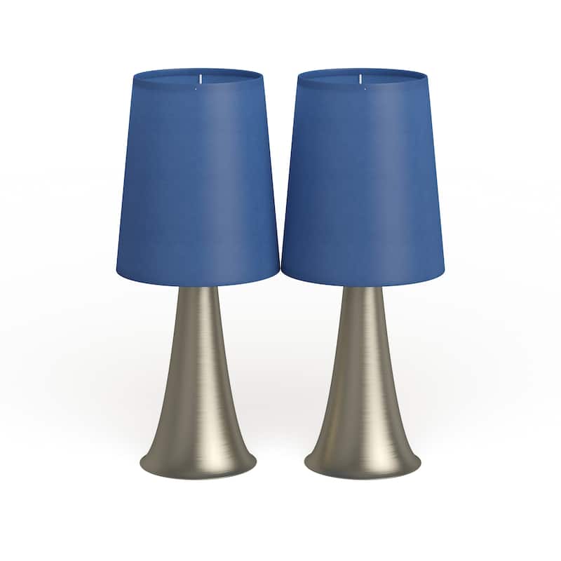 Strick & Bolton Lanteri Mini Touch Table Lamp Set with Fabric Shades (Set of 2)