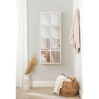 Kate and Laurel Stryker Windowpane Wall Mirror-Wood