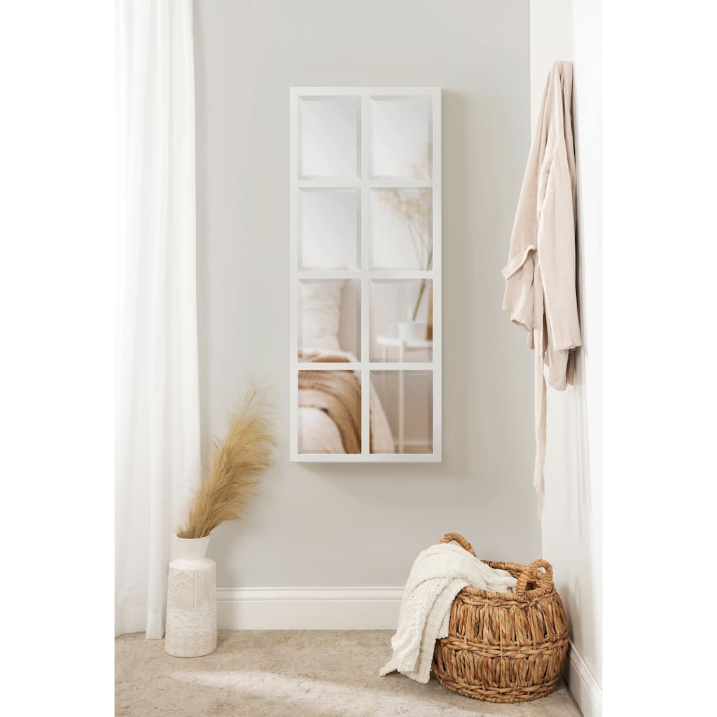 Kate and Laurel Stryker Windowpane Wall Mirror-Wood