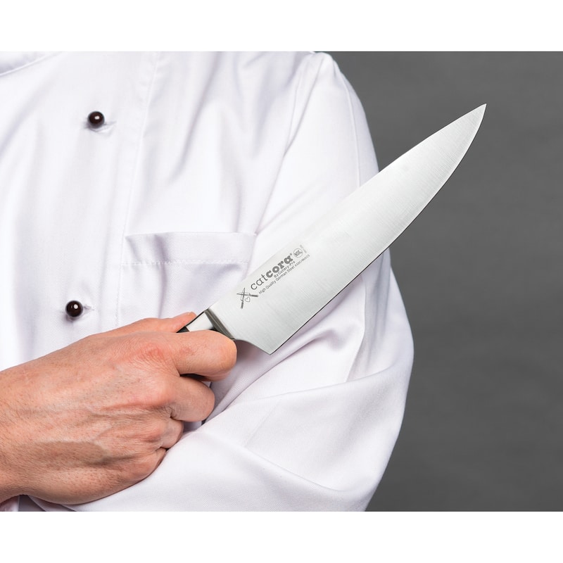 CatCora Forged Chef Knife, Professional 8-Inch German Steel Blade, Ergonomic Triple-Rivet Handle, NSF-Certified Kitchen Knife