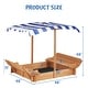 preview thumbnail 3 of 18, Kids Sandbox with Adjustable Cover, 46'' Wooden Sand Box with 2 Foldable Bench Seats, Outdoor Sandpit for Backyard Play