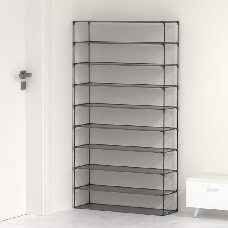 Modern Waterproof Shoe Rack Organizer Tower for Small Spaces Black