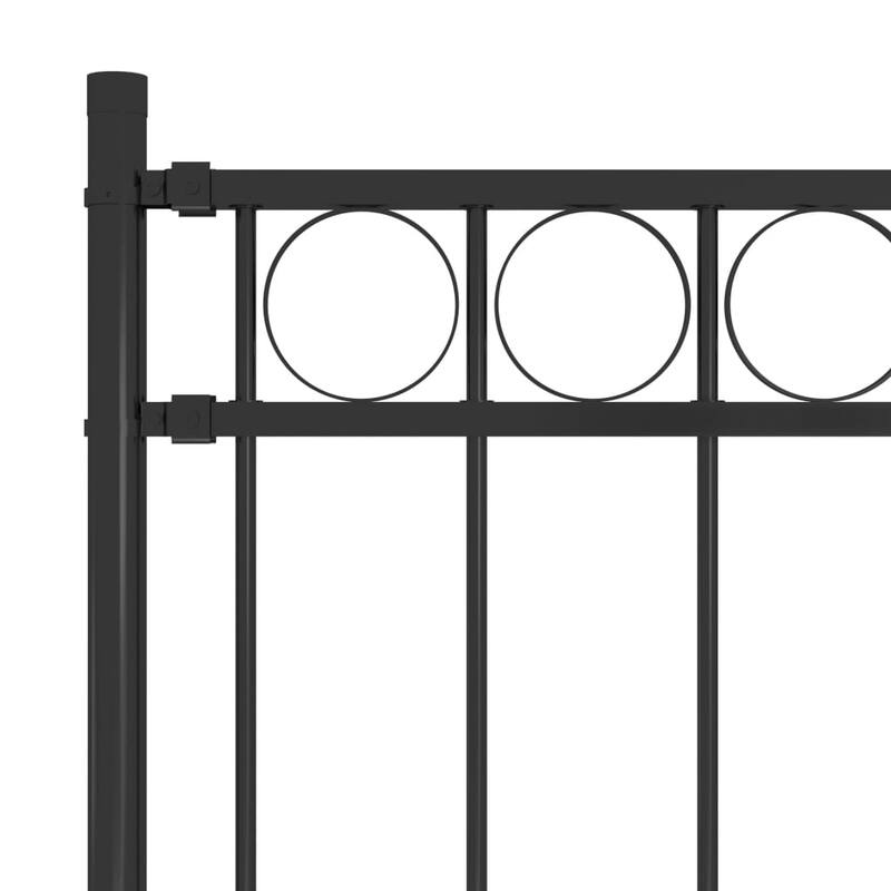 vidaXL Garden Fence Steel 5.9 ft x 2.6/3.3/3.9/4.9 ft Black