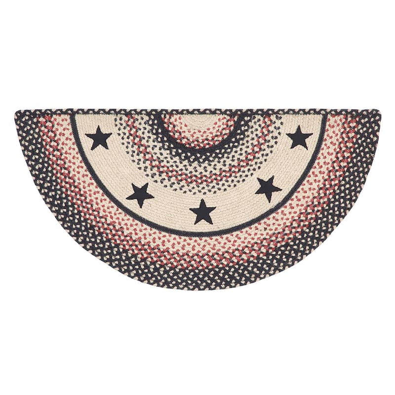 Colonial Star Jute Rug Half Circle w/ Pad 16.5x33 - 16.5" x 33" Half Circle