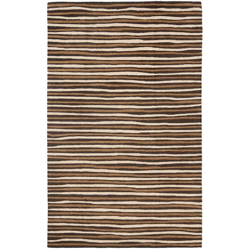 Martha Stewart by SAFAVIEH Hand Drawn Stripe Wool/ Viscose Rug
