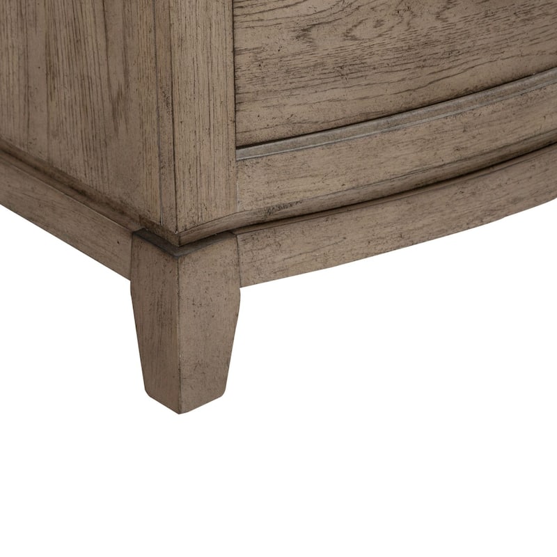 Avalon Burnished Beige Oak Nightstand with Charging Station