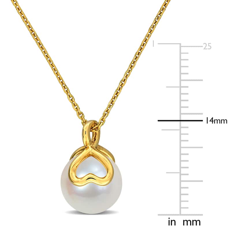 Miadora 9-9.5mm Cultured Freshwater Pearl Necklace in 14k Yellow Gold