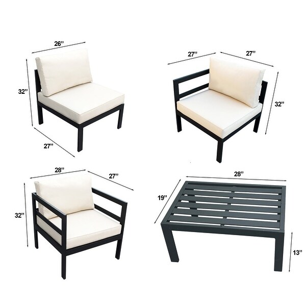 Ohana Outdoor 8-pc. Cushioned Aluminum Sectional - No Assembly