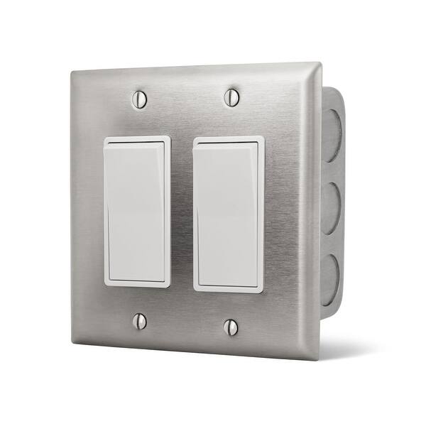Dual on/off switch wall plate&gangbox 20 AMP pre switch - 14-4405 - Bed ...
