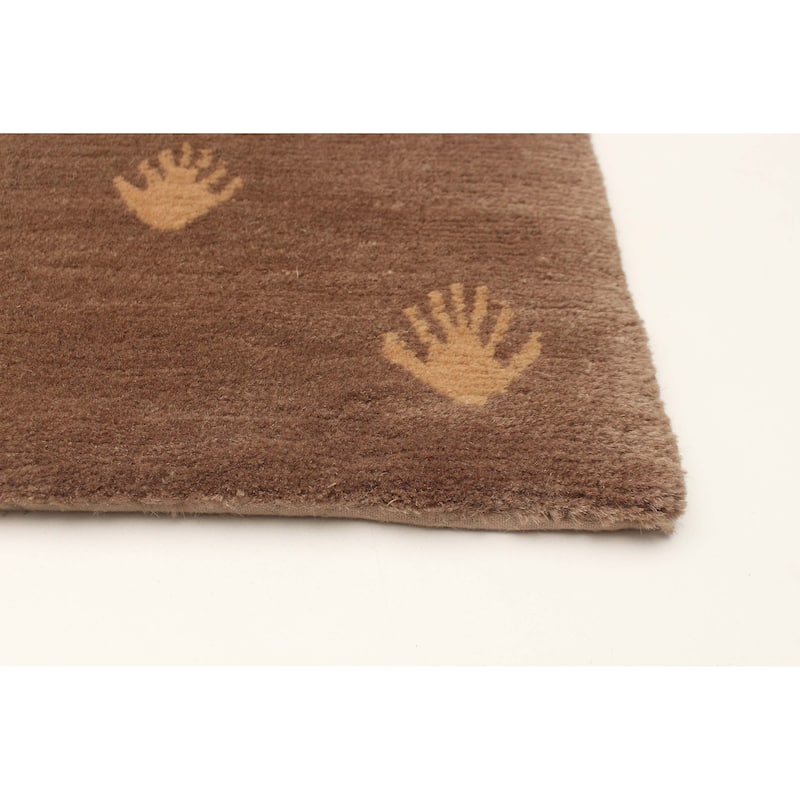 ECARPETGALLERY Hand-knotted Opulence Brown Wool Rug - 2'9 x 8'8