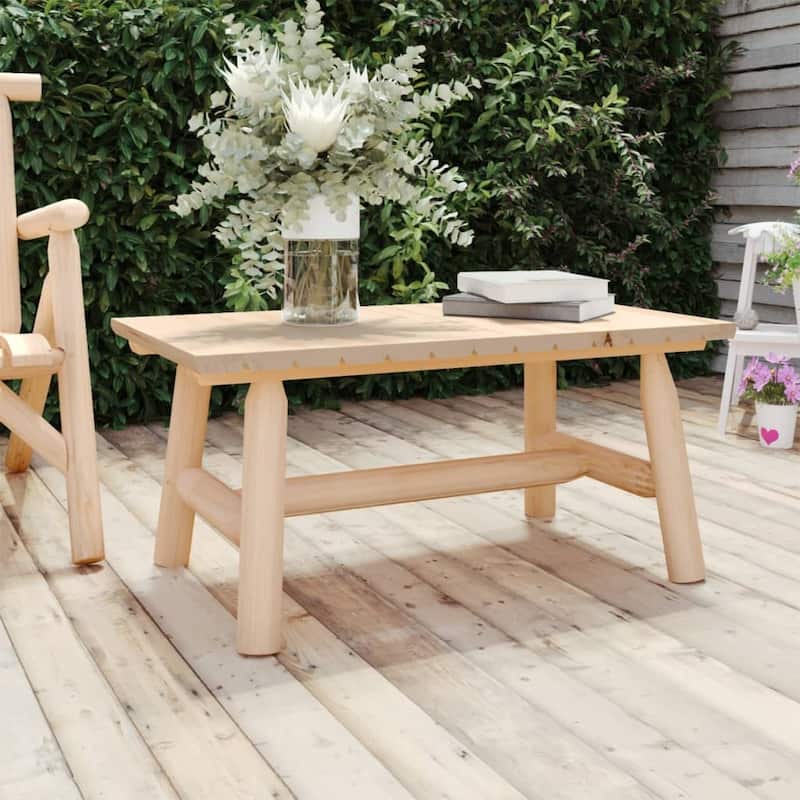 vidaXL Patio Chair 26.8"x33.9"x40.6" Solid Wood Spruce - 35.4" x 19.7" x 16.1" - Brown