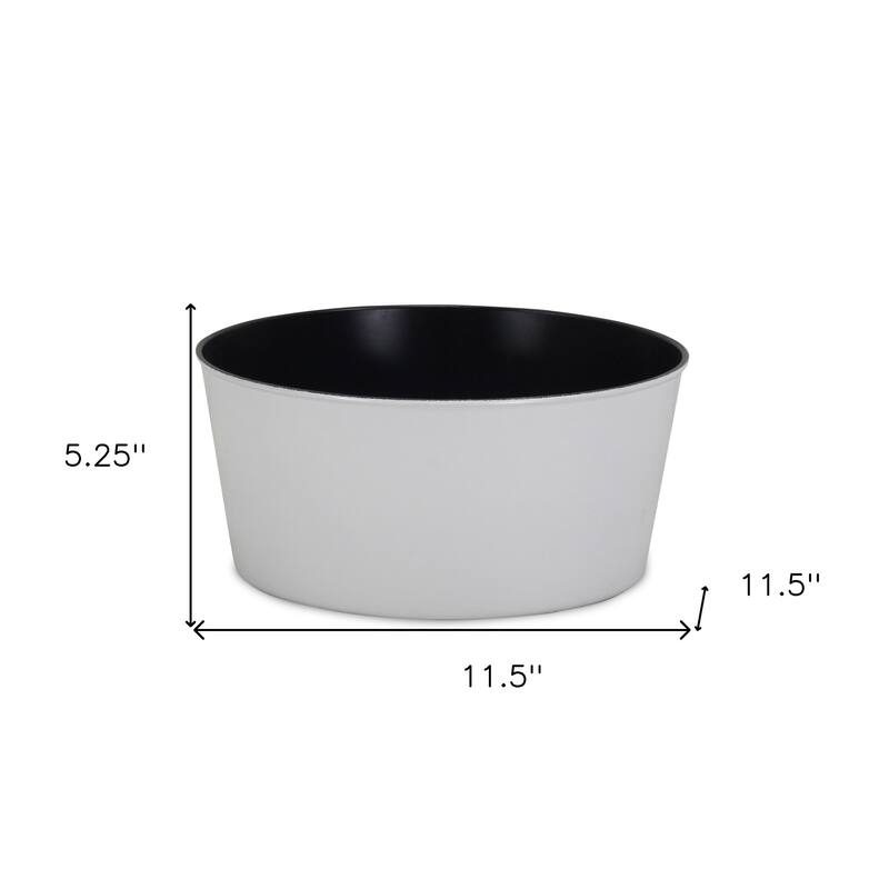 HomeRoots 12" White Recycled Plastic Indoor Outdoor Round Pot Planter