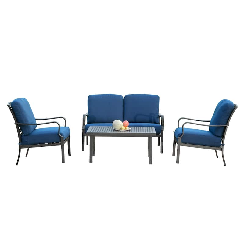 Outdoor 4 pcs Patio Conversation Set