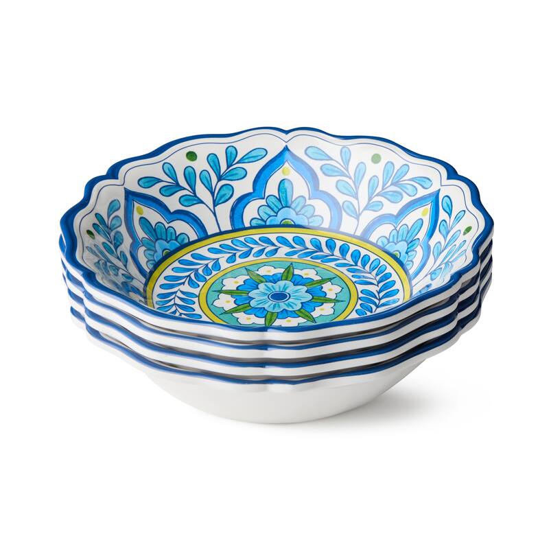 Certified International Porto Melamine 28 oz. All Purpose Bowls, Set of 4 - 8.50"L x 8.50"W x 2.00"H