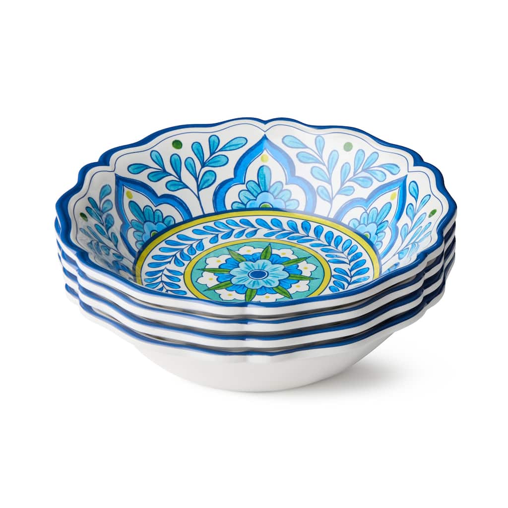 Certified International Porto Melamine 28 oz. All Purpose Bowls, Set of 4 - 8.50"L x 8.50"W x 2.00"H