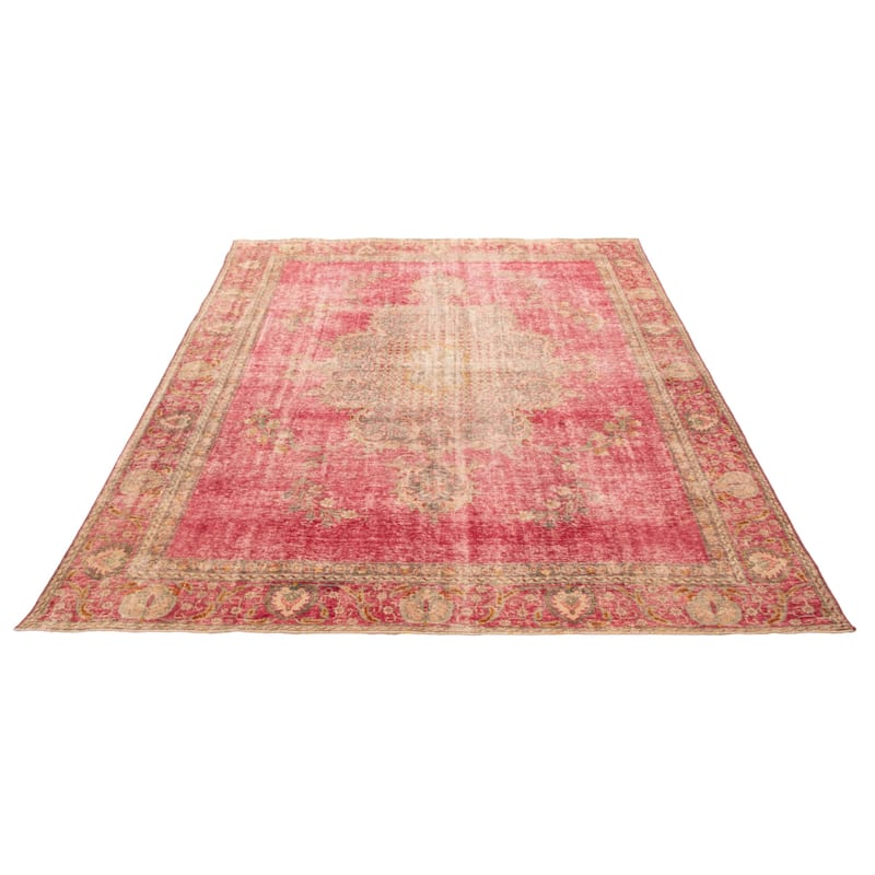 ECARPETGALLERY Hand-knotted Antalya Vintage Dark Pink Wool Rug - 9'0 x 11'6