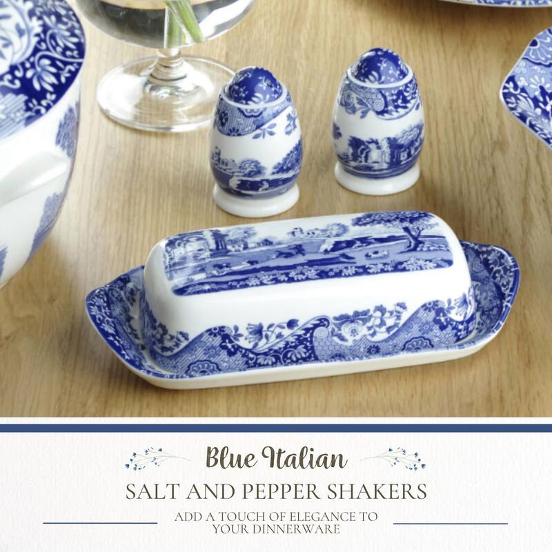 Spode Blue Italian Salt and Pepper Shakers Set - 3 inch