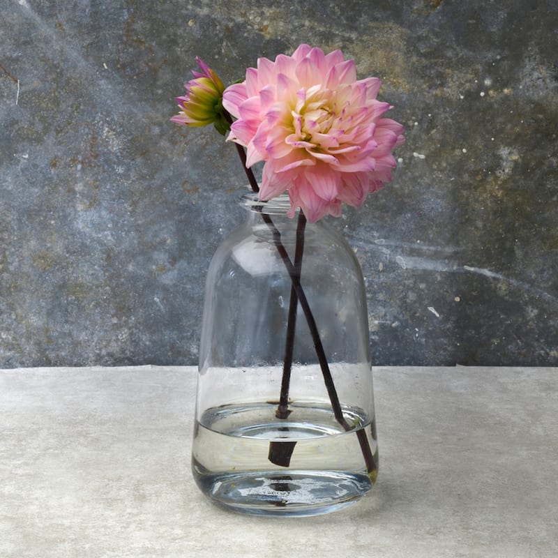 Elements Milk Bottle Vase, 8 Inch, Clear