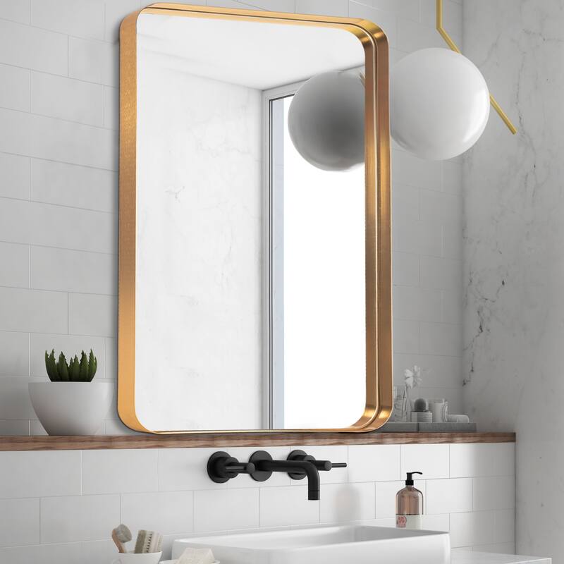 Modern Deep Rectangle Round Corner Wall Mirrors for Bathroom Mirror