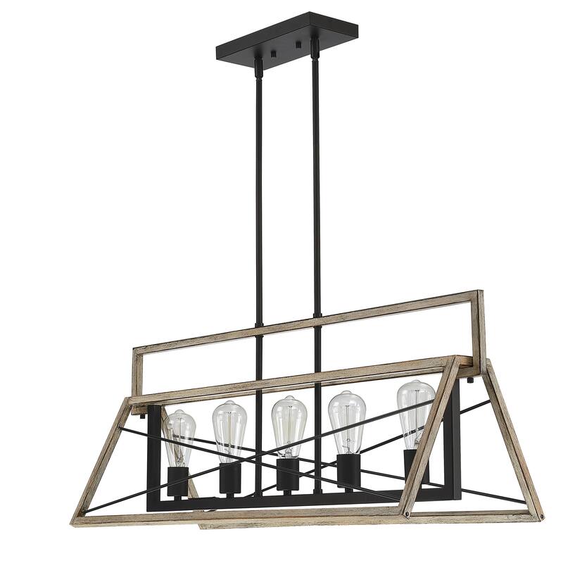 5-Light Industrial Triangle Cage Chandelier