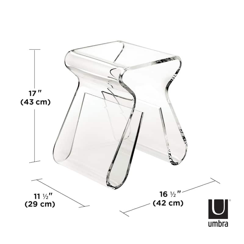 Umbra 322720 Magino 12" Wide Acrylic Accent Stool with Magazine Rack