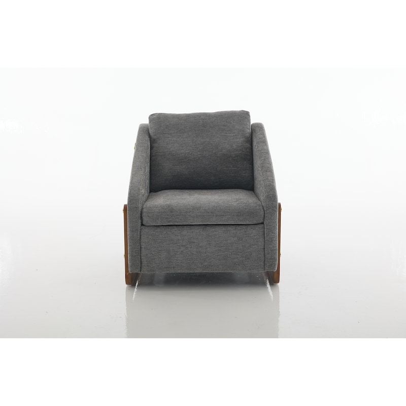 Accent Chair with Ergonomic Backrest, Upholstered Armchair with Nailhead Trim, Leisure Chair with Cushioned Seat