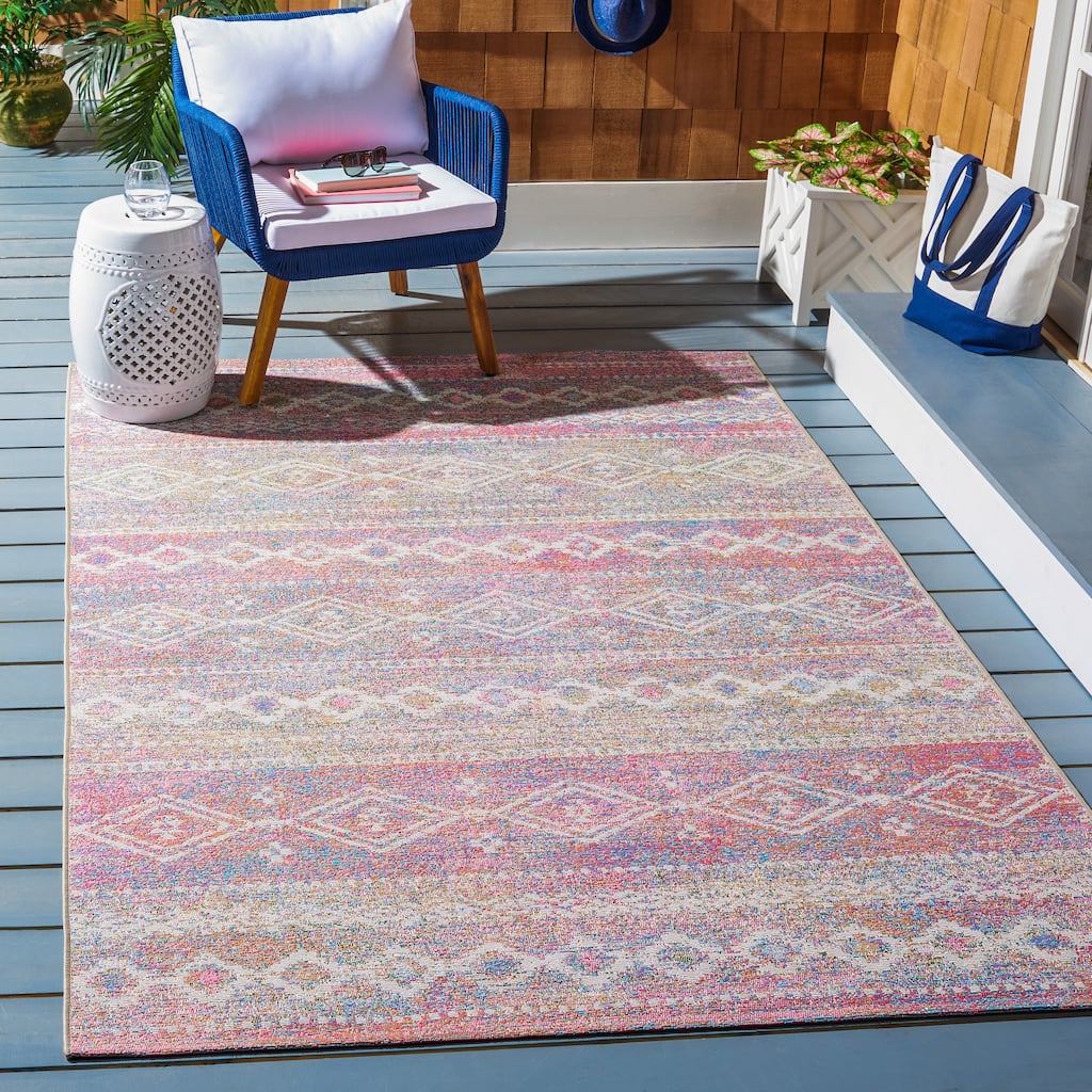 SAFAVIEH Summer Anjan Boho Indoor/ Outdoor Waterproof Patio Backyard Rug