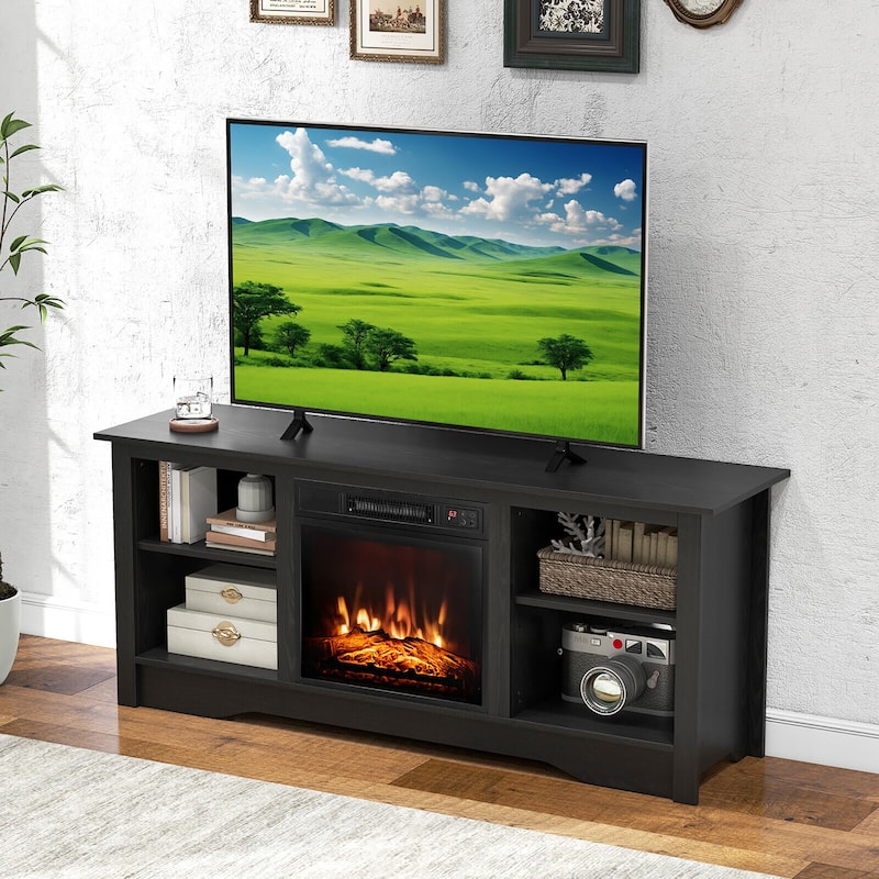 Gymax 58'' TV Stand Entertainment Center w/ 3-Adjustable Shelves for