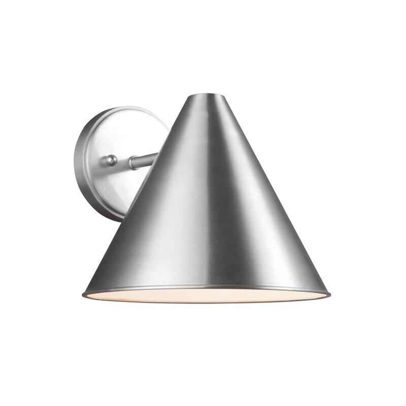 James Allan Justice Single Light 9" Tall Outdoor Wall Sconce - Satin Aluminum