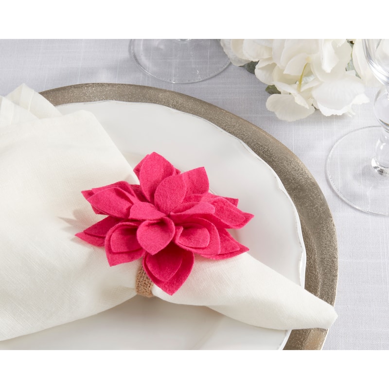 Felt Blossom Napkin Ring (Set of 4)