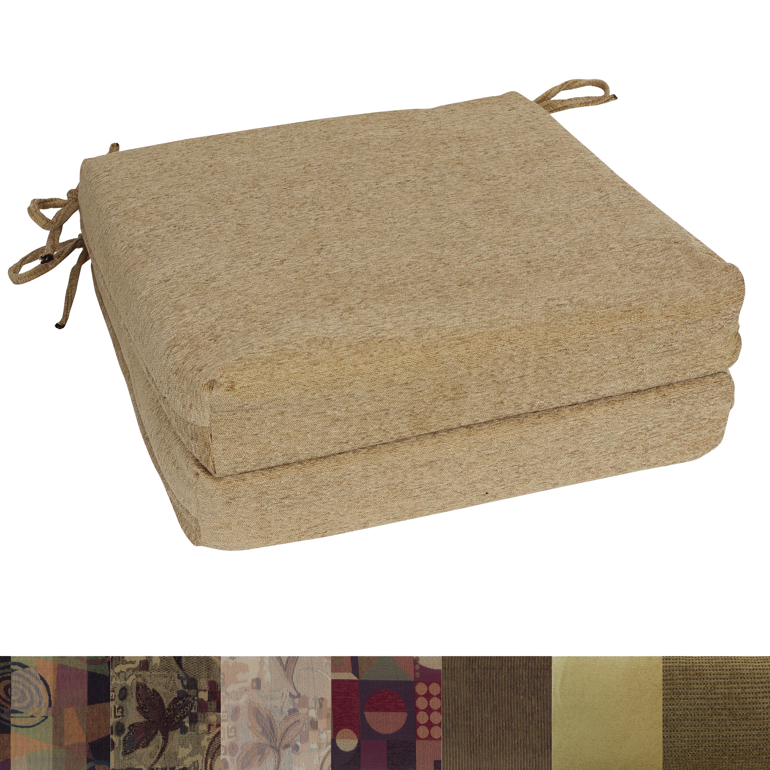 20-inch by 19-inch Jacquard Chenille Chair Cushion - 20 x 19