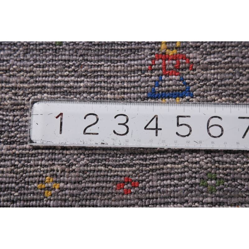 Gray Gabbeh Oriental Area Square Area Rug Handmade Silk Carpet - 9'11"x 10'7"