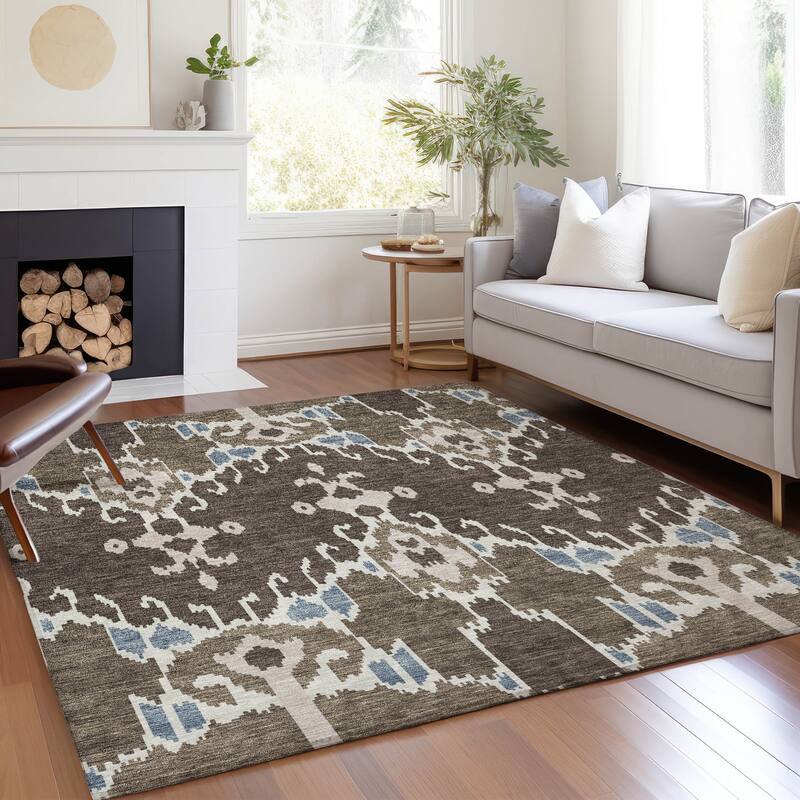Machine Washable Indoor/ Outdoor Chantille Boho Global Rug