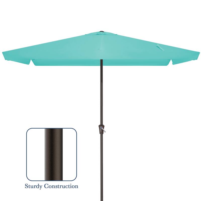 8*10ft Rectangular Patio Market Umbrella with Sagging Edge，UV Risistance,Crank & Tilt