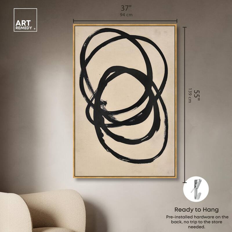 Beige Black II Canvas by Art Remedy