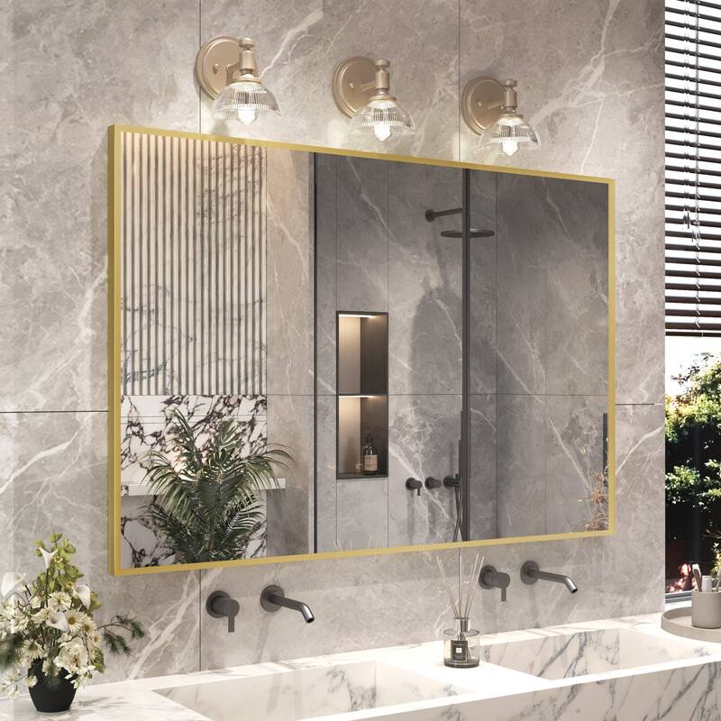 Aluminum Alloy Framed Wall Mounted Bathroom Vanity Accent Mirror in